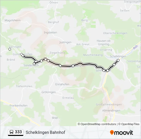 333 Bus Line Map