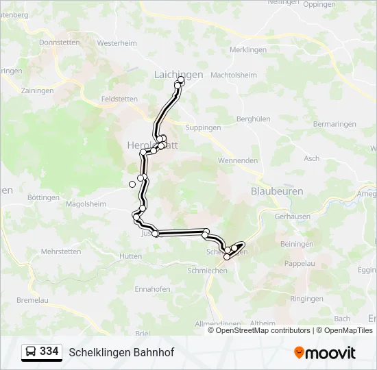 334 Bus Line Map