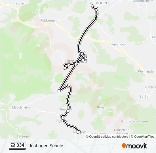 334 Bus Line Map