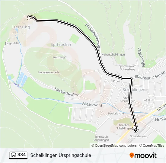 334 Bus Line Map