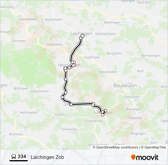 334 Bus Line Map