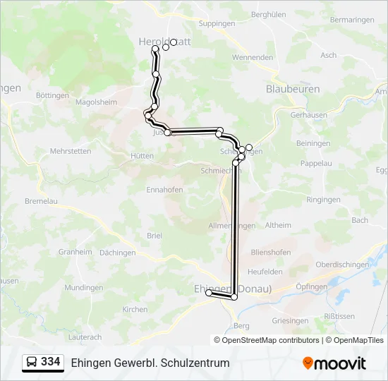 334 Bus Line Map