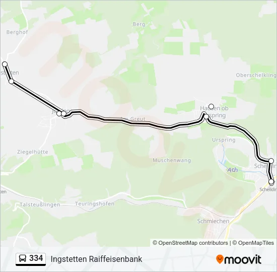 334 Bus Line Map