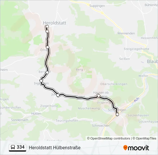 334 Bus Line Map