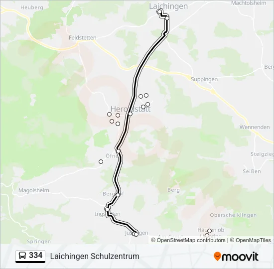 334 Bus Line Map