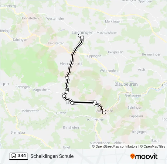 334 Bus Line Map
