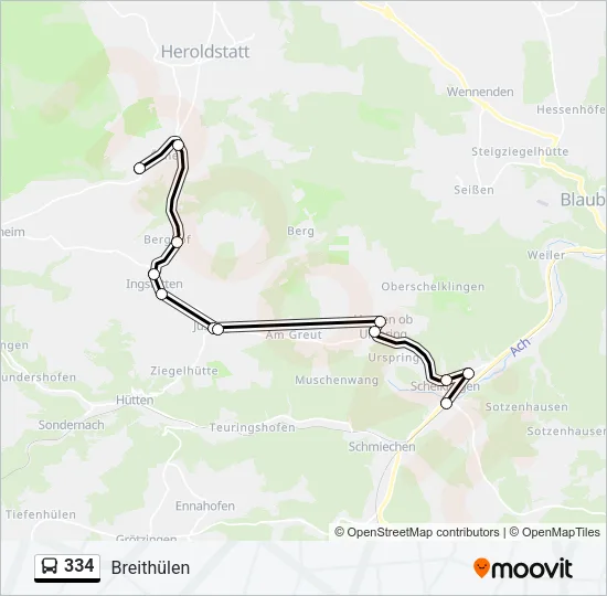 334 Bus Line Map