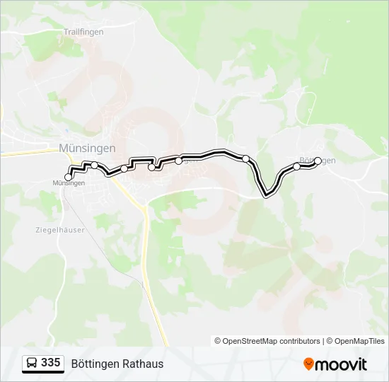 335 Bus Line Map