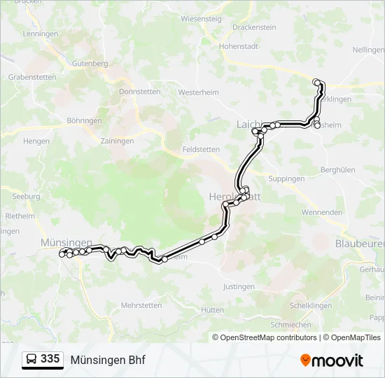 335 Bus Line Map
