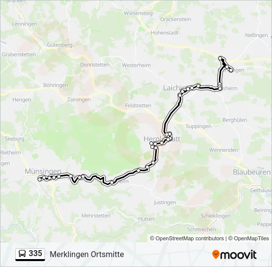 335 Bus Line Map