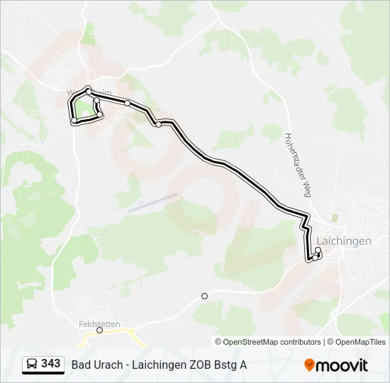 343 Bus Line Map