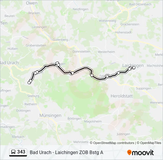343 Bus Line Map