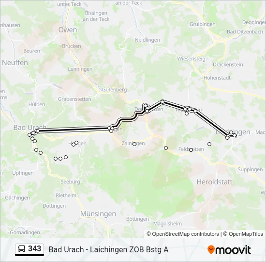 343 Bus Line Map
