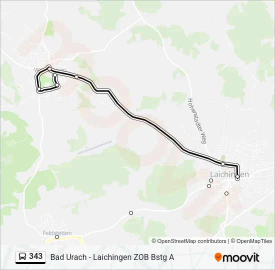 343 Bus Line Map