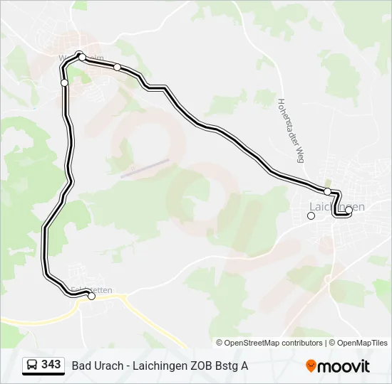 343 Bus Line Map