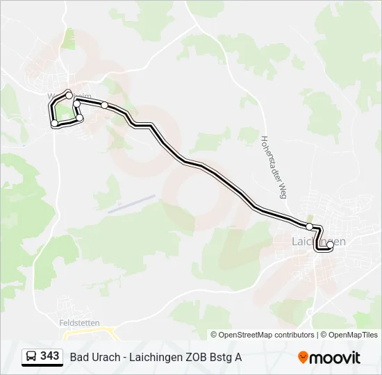 343 Bus Line Map
