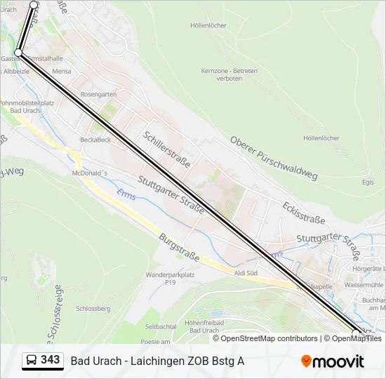 343 Bus Line Map