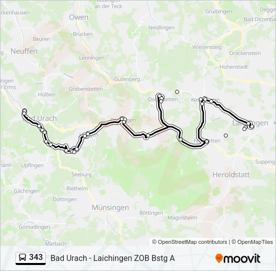 343 Bus Line Map