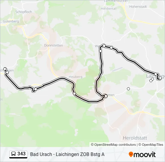 343 Bus Line Map