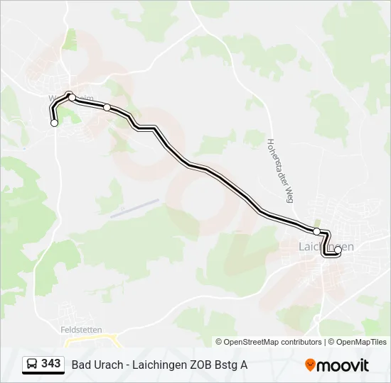 343 Bus Line Map