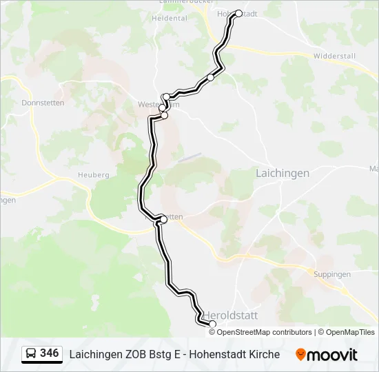 346 Bus Line Map