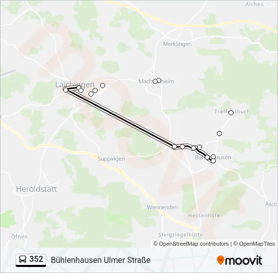 352 Bus Line Map