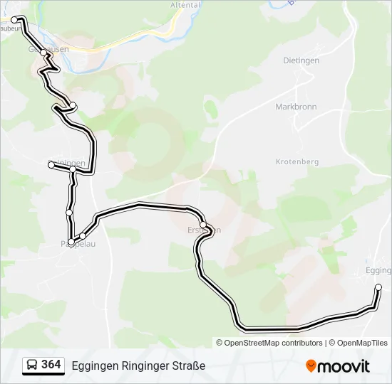 364 Bus Line Map