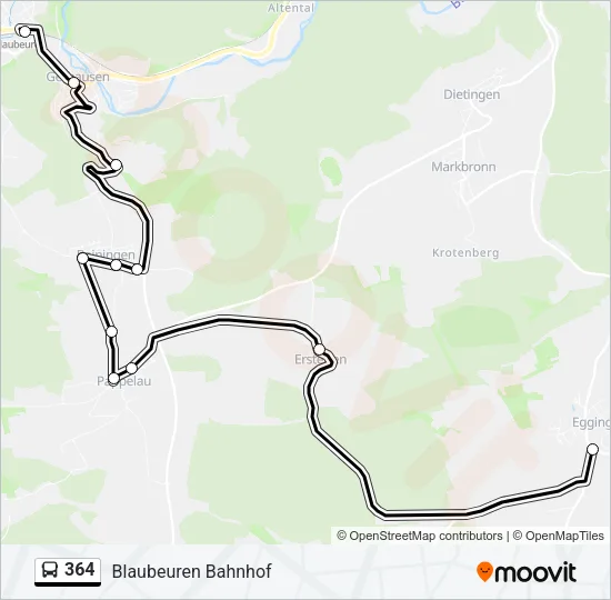 364 Bus Line Map