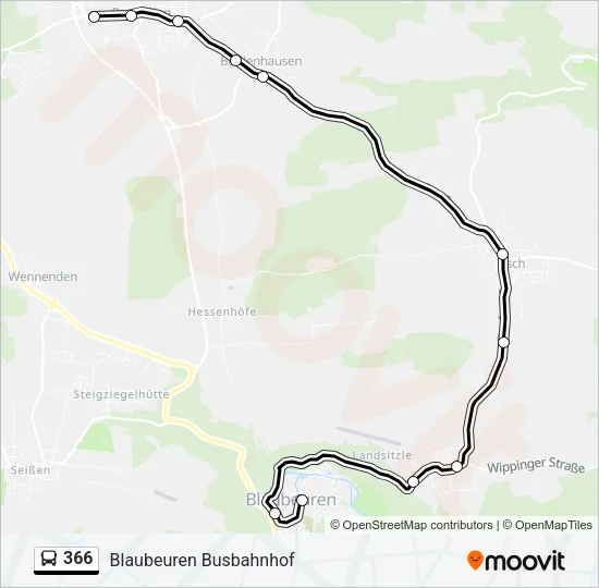 366 Bus Line Map