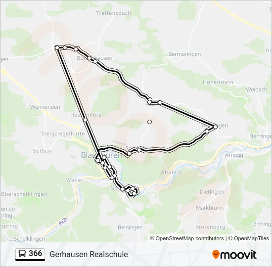 366 Bus Line Map