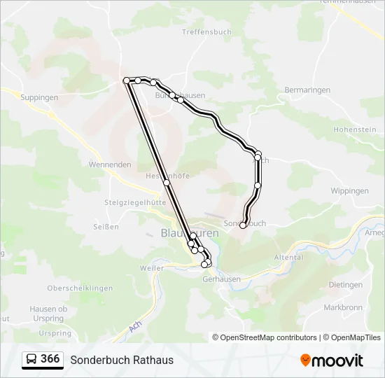 366 Bus Line Map