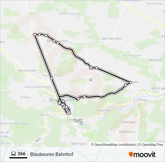 366 Bus Line Map