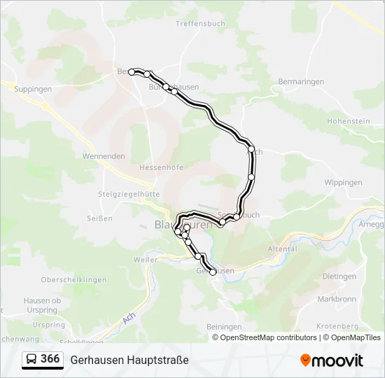 366 Bus Line Map