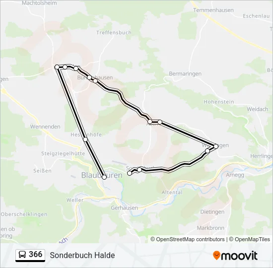 366 Bus Line Map