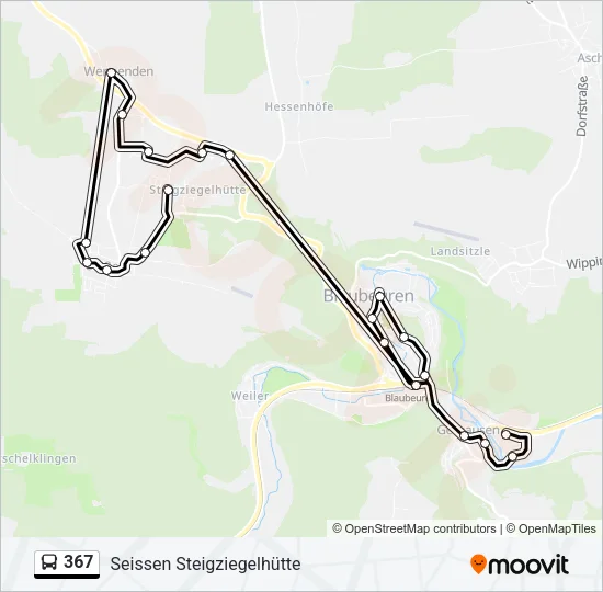 367 Bus Line Map