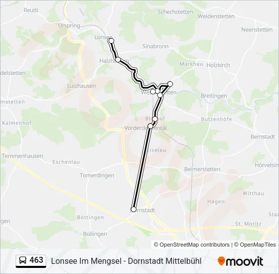 463 Bus Line Map