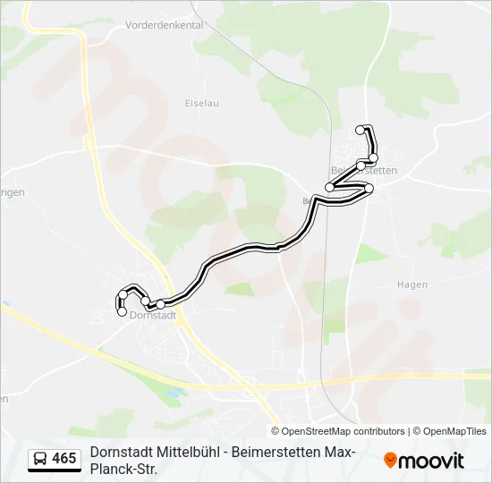 465 Bus Line Map