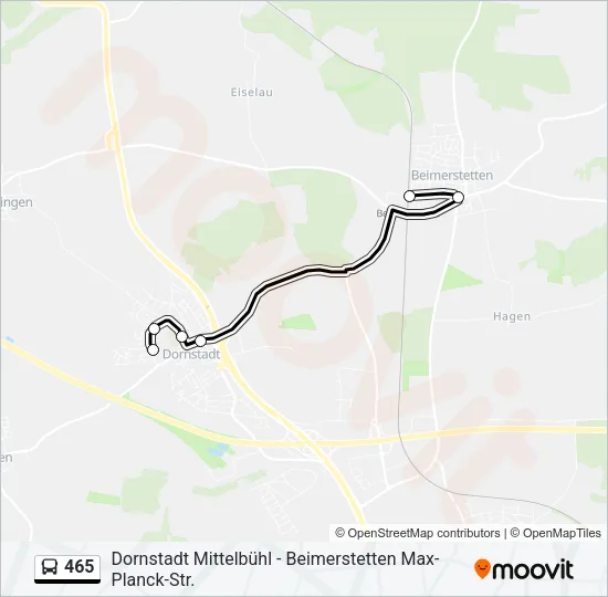 465 Bus Line Map