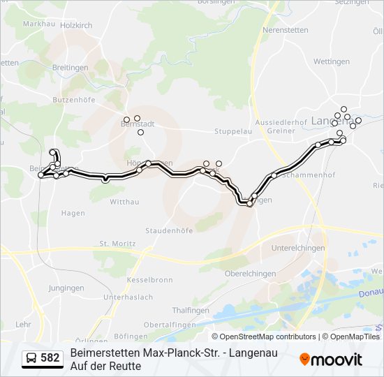 Buslinie 582 Karte