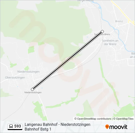593 Bus Line Map