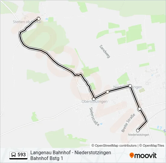 593 Bus Line Map