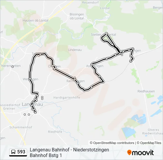 593 Bus Line Map