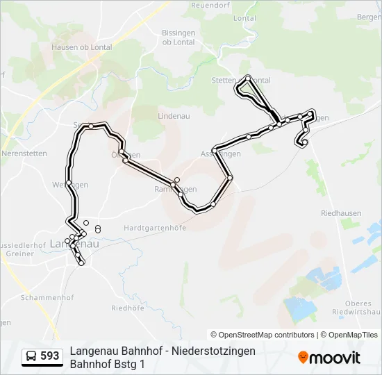 593 Bus Line Map