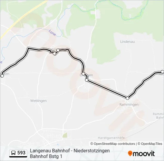 593 Bus Line Map