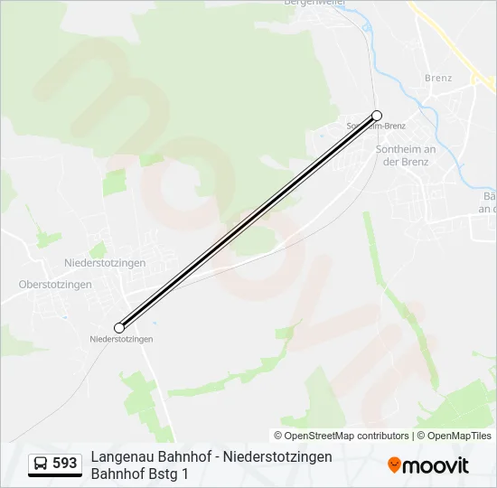 593 Bus Line Map