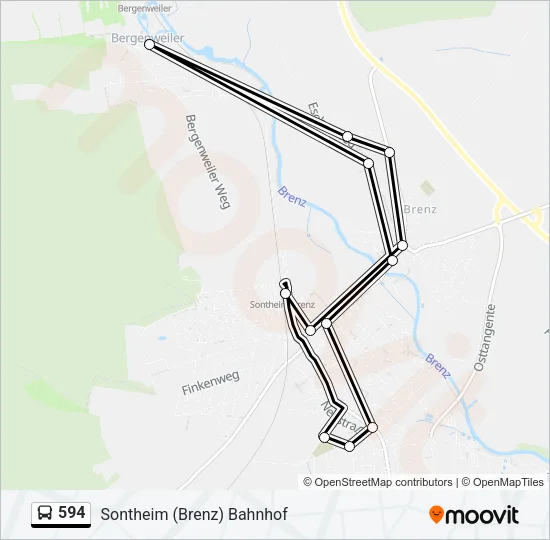 594 Bus Line Map