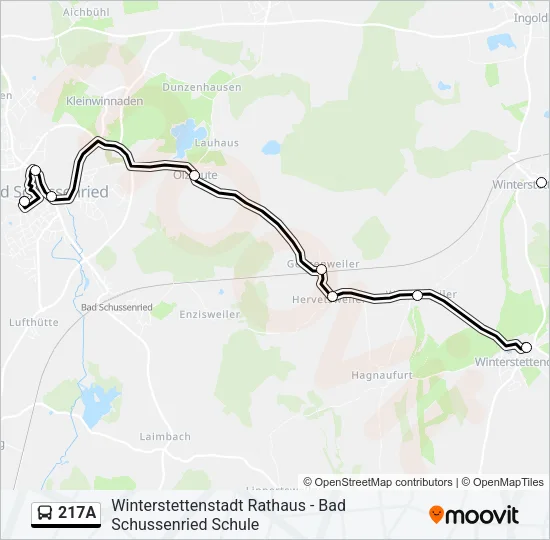 217A Bus Line Map