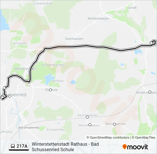 217A Bus Line Map