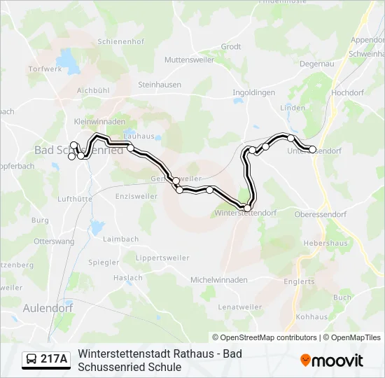 217A Bus Line Map