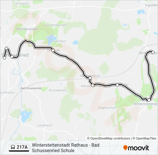 217A Bus Line Map